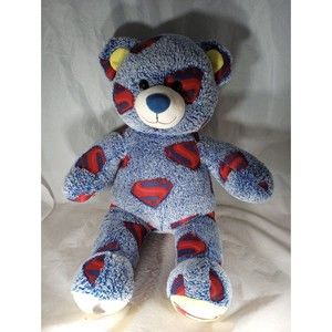 Build a Bear Superman Teddy Bear Blue Plush Retired BAB DC Comics 16"